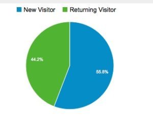 new and returning visitor pie chart