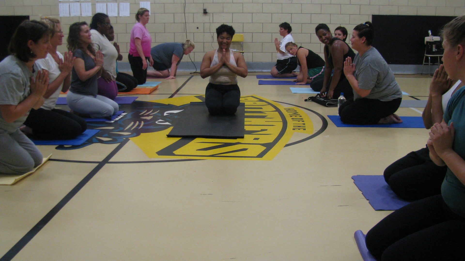 Here I am teaching the first Just B Yoga classes in 2010 at the Shabazz Academy.