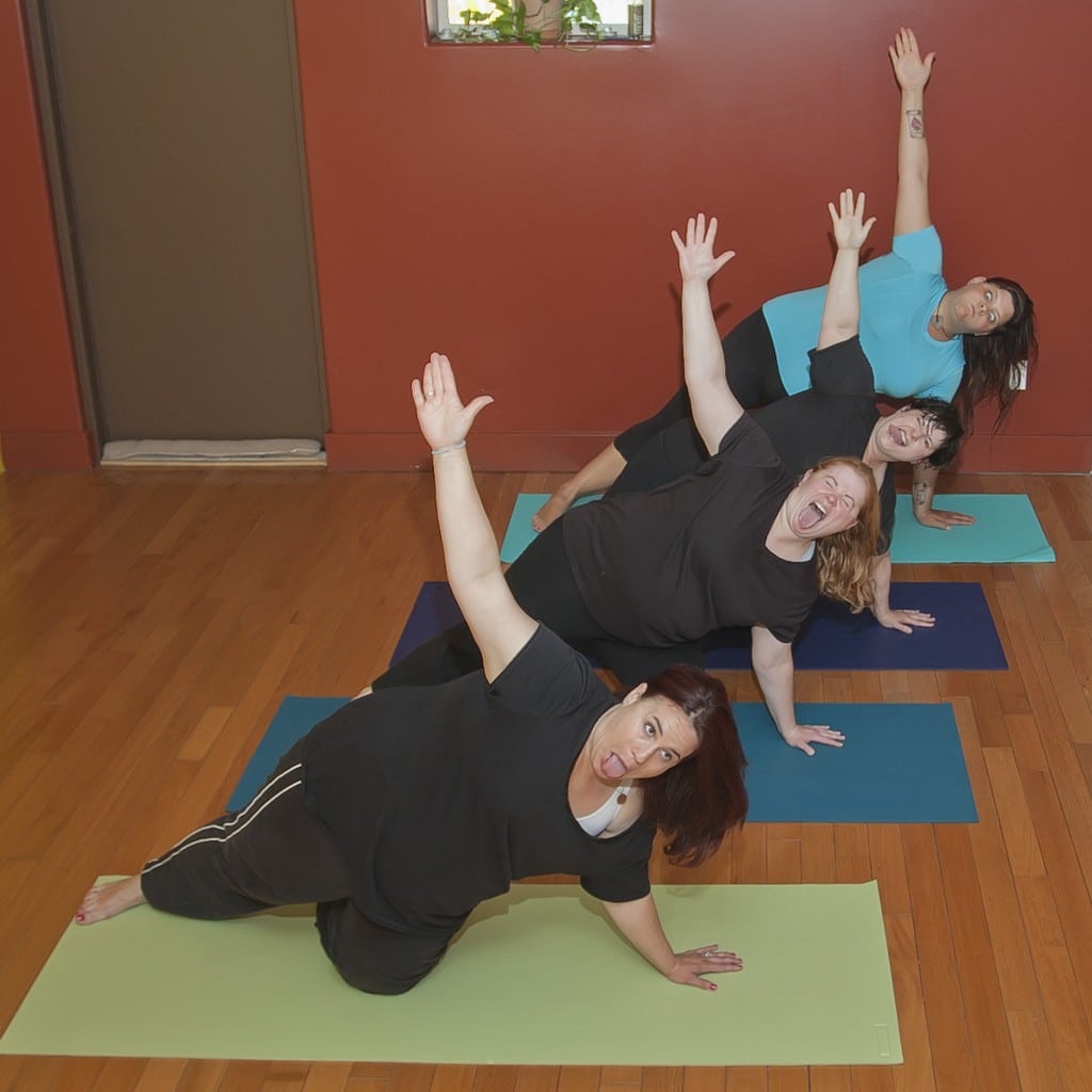 Yoga isn't yoga until we can make silly faces and hold the pose.