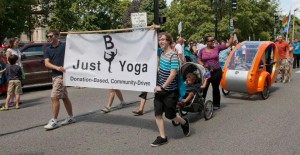 Just B Yoga in the Pride Parade 2013.