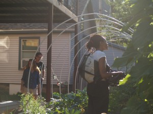 Garden Project tourists visit Just B Yoga community garden.