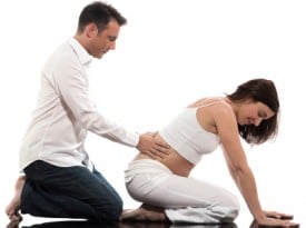 prenatal partner yoga photo